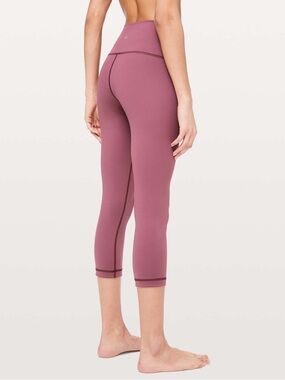 ✨ Lululemon Wunder Under Crop High-Rise Full-On Luxtreme 21" Misty Merlot Size 8